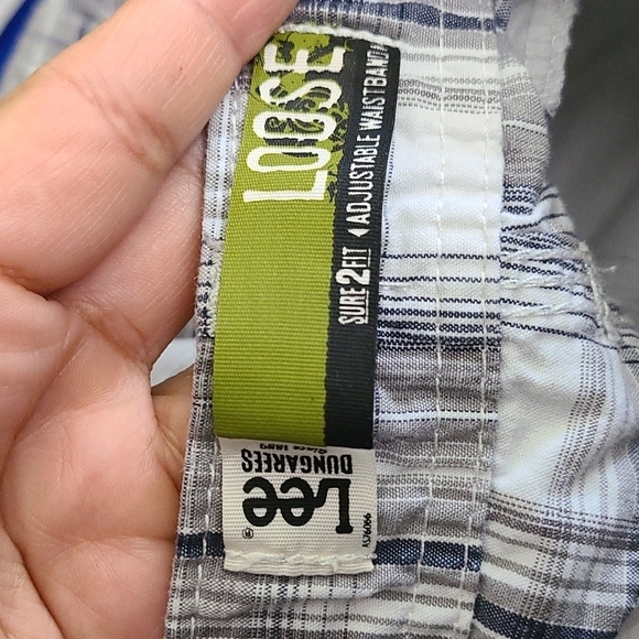 Lee Dungarees Loose Gray Plaid Cargo Shorts 14 Husky‎ - Picture 4 of 5